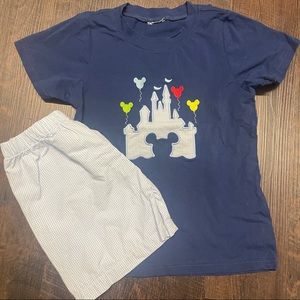 Boys Boutique Brand Magic Kingdom Castle Shorts Set